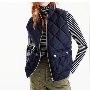 J. Crew Blue Quilted Down Vest